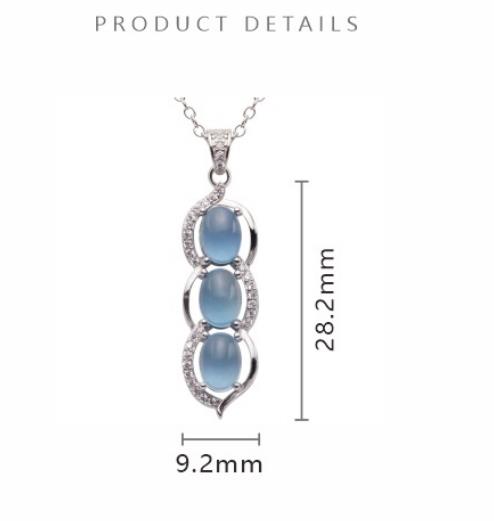 Natural Aquamarine Gemstone Pendant Necklace